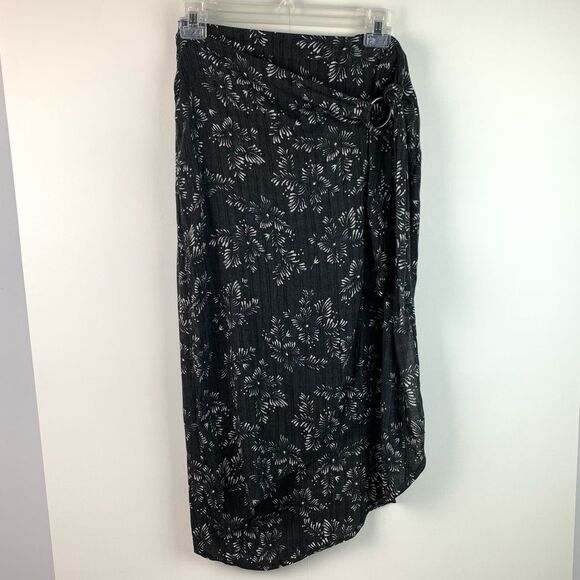 Free people women’s floral midi wrap skirt size 2 - Picture 2 of 7